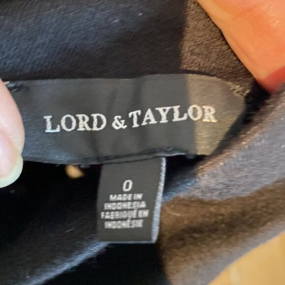 Lord & Taylor black high neck pencil dress cap sleeve exposed zipper size 0 - Picture 9 of 11